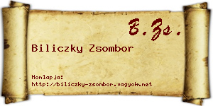 Biliczky Zsombor névjegykártya